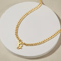 Personalized Letter Necklace, Curb Chain Necklace For Women